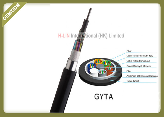 China Outdoor Stranded Loose Tube Fiber Optic Cable GYTA Aluminum Polyethylene Laminate supplier
